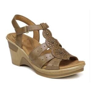 Natural Soul Naturalizer Rynda Wedge Brown Sandals Size 10